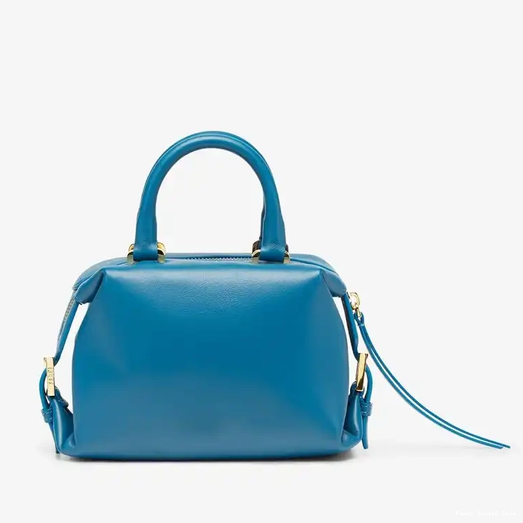 Cheap Cube Bag In Fendi Leather FF Mini Nappa Blue 0531